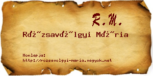 Rózsavölgyi Mária névjegykártya