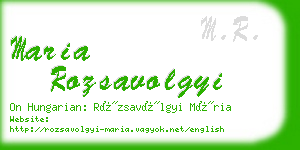 maria rozsavolgyi business card